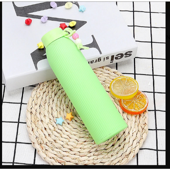 Bình nước giữ nhiệt thủy tinh 320ml-Màu xanh lá