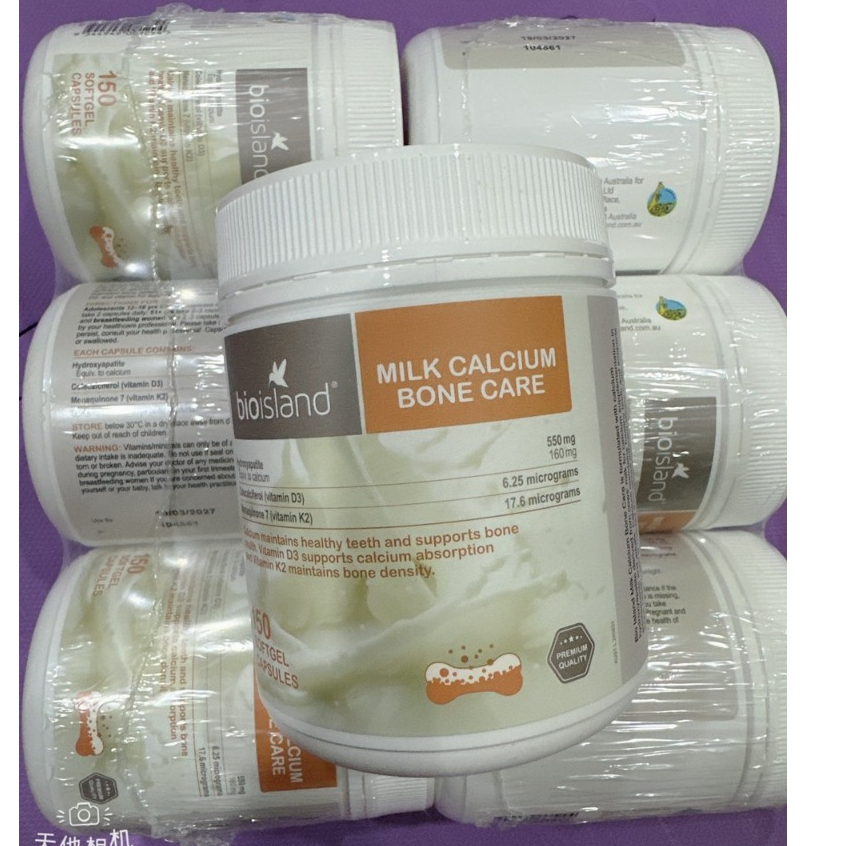 (COMBO) Viên Uống Bổ Sung Canxi Milk Calcium Bone Care Bio Island ( BoneCare 150 viên)