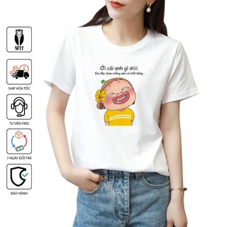Áo Thun Wit-Fashion Màu Trắng IN Hình Quỳnh Aka Anh Gì Ơi Form Xuông Vải Dày Mịn Nam Nữ