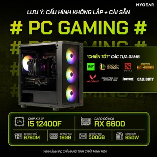  Máy tính bàn - Bộ Linh Kiện Intel i5 12400F 16Gb 500GB  RX6500XT-RX 6600 Hàng mới 100% -  Chưa Bao Gồm Lắp + Cài Đặt  