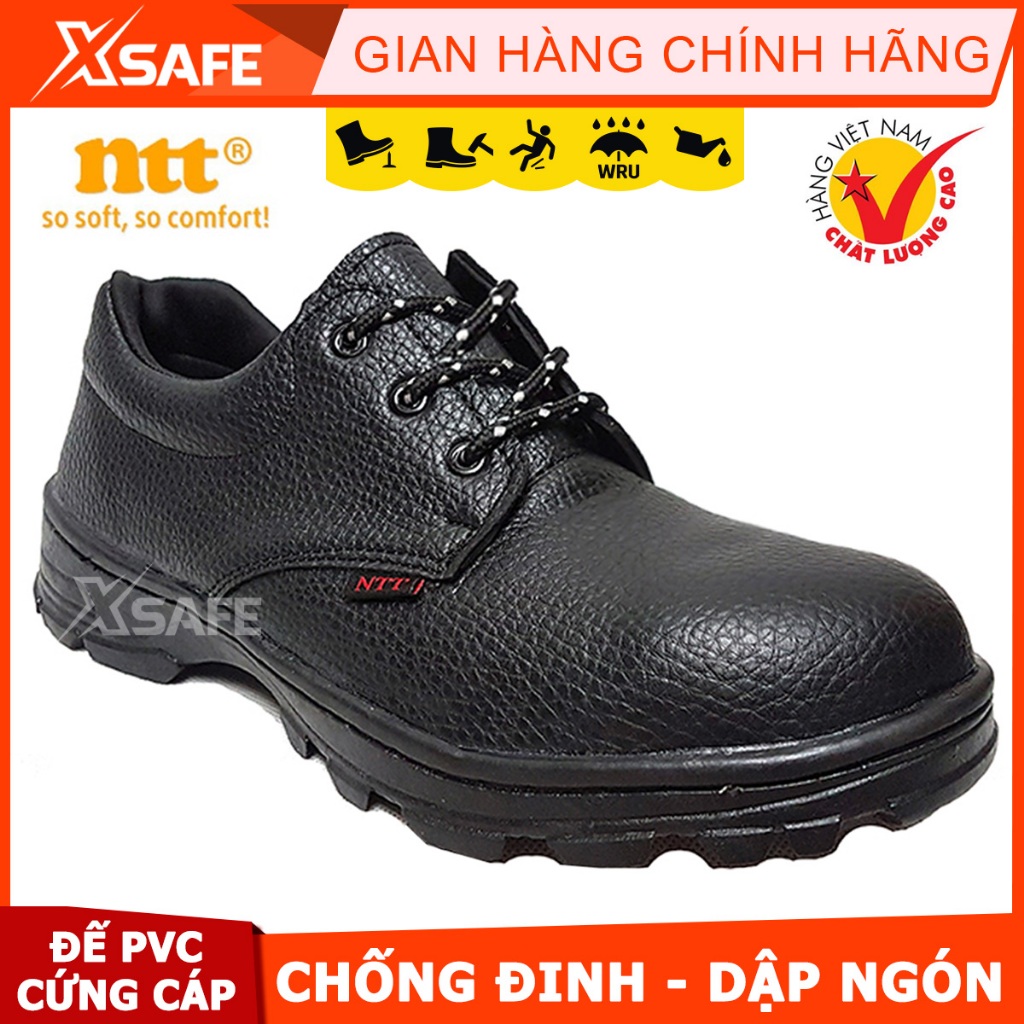 Giày bảo hộ lao động NTT mũi thép đế thép chống đinh chống va đập dùng cho nhà xưởng, công trường
