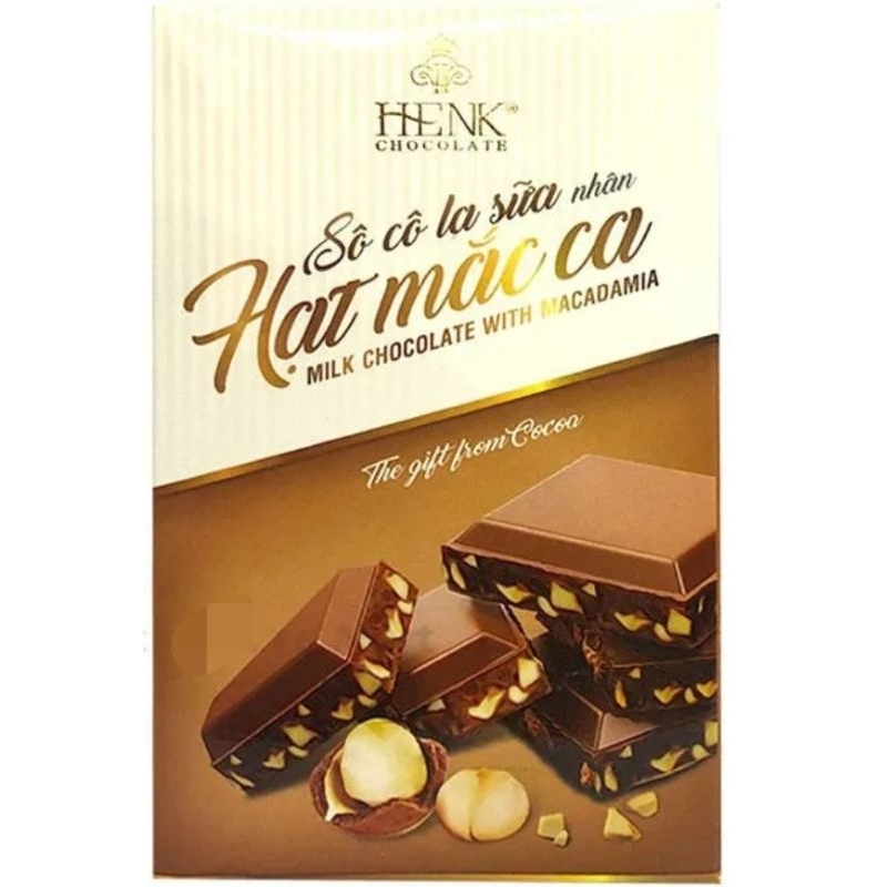 Socola Sữa Henk hạt mắc ca hộp 50g