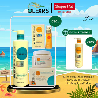Combo lẻ gội olexrs collagen 500ml + ủ tóc olexrs collagen 500ml + tinh dầu dưỡng tóc 80ml