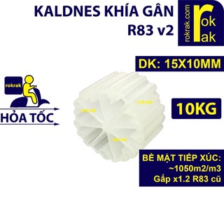 Hạt kaldnes khía gân r83 v2 kanet cho lọc hồ cá koi rokrak