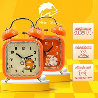 Đồng hồ báo thức hình các con thú nhiều màu, chuông báo thức kêu Đồng hồ báo thức tai sắt