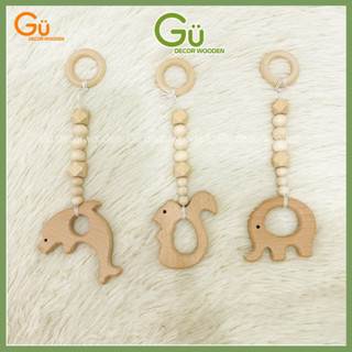 Đồ chơi cầm nắm cho bé sơ sinh, Sét đồ chơi gặm nướu bằng gỗ an toàn cho bé treo nôi cũi