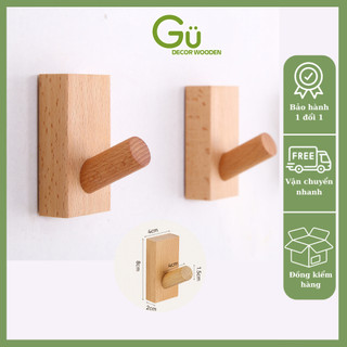 Móc treo tường,Núm gỗ decor gắn tường trang trí, Chất liệu gỗ beech