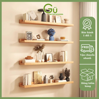 Kệ gỗ treo tường trang trí Kệ mỹ phẩm Kệ sách GU DECOR WOODEN kệ gỗ trang trí phòng ngủ