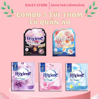 Combo 3 túi thơm để tủ quần áo hygiene thái lan hương hoa thơm phòng treo xe phòng ngủ loại bỏ ẩm mốc