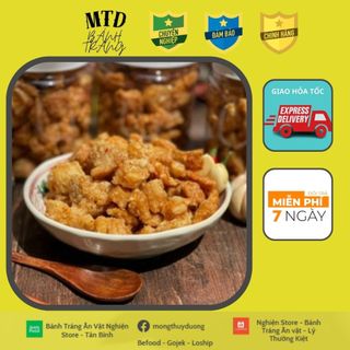 Tóp mỡ cháy tỏi mắm 250gram | | bánh tráng mtd | freeship