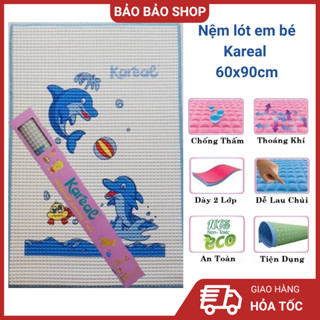 Tấm lót cao su chống thấm Kareal, nệm mát, chiếu cao su non cho bé kích thước 60x90cm, 60x140cm - Malaysia