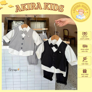 Set Bộ Quần Áo Gile Công Tử Thanh Lịch Cho Bé Trai Đủ Size (10-30kg)