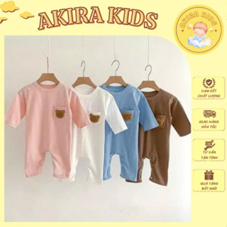 Bộ Body Trẻ Em Dài Tay Thun Gân - Bodysuit Áo Liền Quần, Bộ Đồ Liền Thân Cho Bé Trai Bé Gái Từ 4-12kg