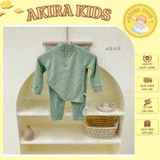 Bộ Len Tăm Thu Đông Cổ Trụ Basic Cho Bé Trai, Bé Gái, Bộ Gân Tăm Cao Cổ Cho Bé