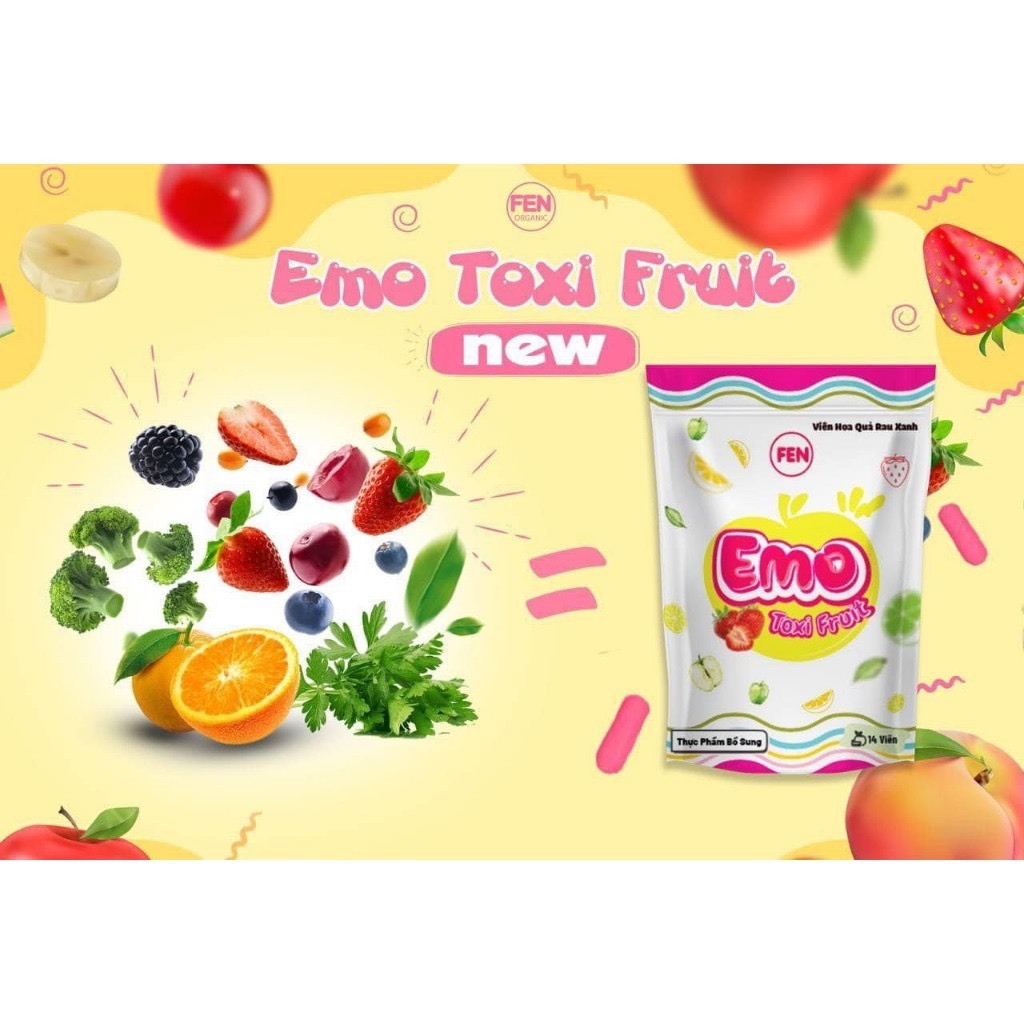 Viên Uống Hoa Quả Hỗ trợ giảm cân Emo Toxi Fruit - 14 Viên