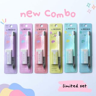Bút chì bấm lắc tombow mono graph pastel + gôm