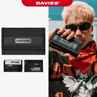 Ví cầm tay nam phản quang màu đen Warrior canvas wallet local brand Davies