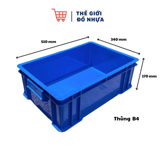 Thùng nhựa B4  - Kích thước : 510 x 340 x 170 mm