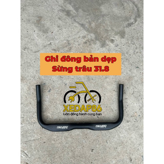 Ghi đông bản dẹp sừng trâu tay lái xe đạp 31.8mm