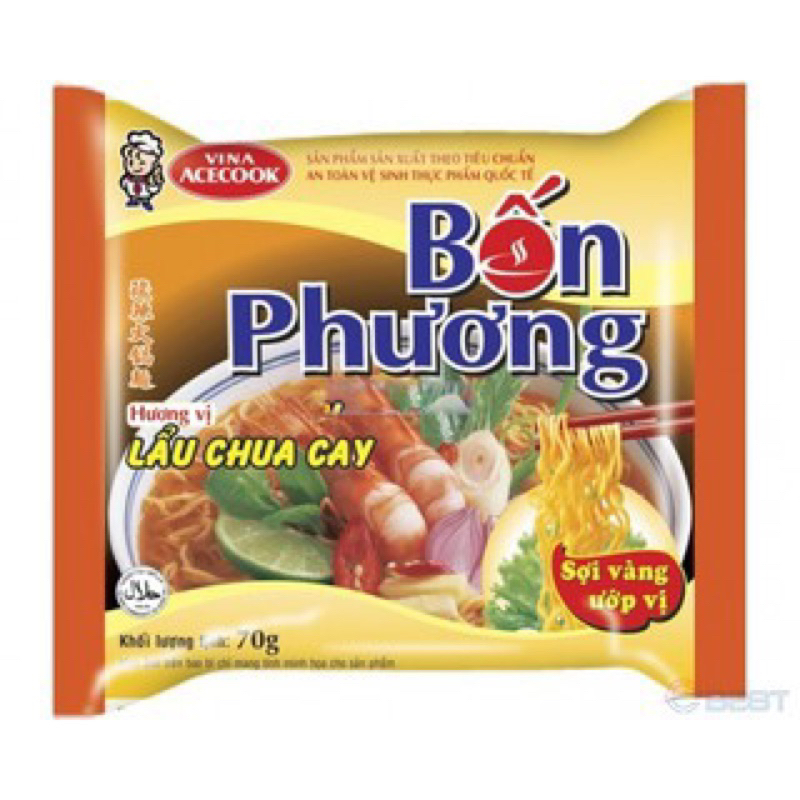 Mì tôm Bốn Phương thùng 30 gói 70g mì tôm lẩu chua cay cực ngon