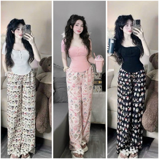 Set bộ áo cổ trụ kèm quần dễ thương form bigsize 60-90kg