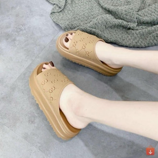 Dép nữ bánh mì Gu-cxi Cao cấp đang HOT hiện nay,Dép Lê nữ quai ngang đế độn 5cm tôn dáng hack chiều cao chống trơn trượt