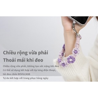 Devilcase Dây đeo điện thoại cầm tay bằng hoa đan thủ công (Kèm Thẻ gắn dây đeo điện thoại)