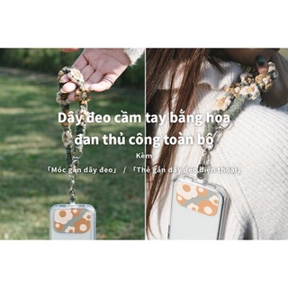 Devilcase Dây đeo điện thoại cầm tay bằng hoa đan thủ công (Kèm Thẻ gắn dây đeo điện thoại)