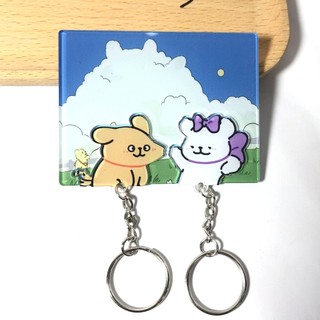 Móc khoá đôi in hình dễ thương