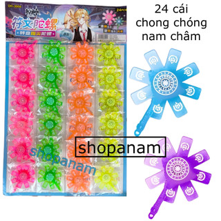 Vỉ 24 cái chong chóng genshin impact, chóng chóng có nam châm xoay mượt