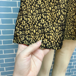 đầm bigsize vàng phối ren đen kiểu 2hand