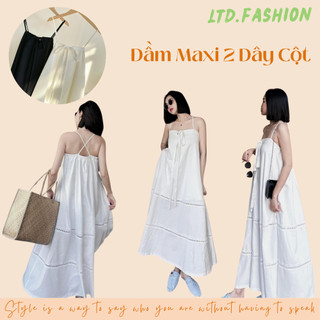 ĐẦM MAXI HAI DÂY CỘT VẢI LINEN - LTD.FASHION - TK3526