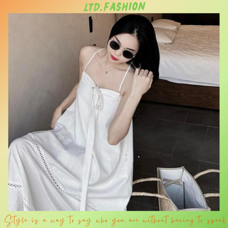 ĐẦM MAXI HAI DÂY CỘT VẢI LINEN - LTD.FASHION - TK3526
