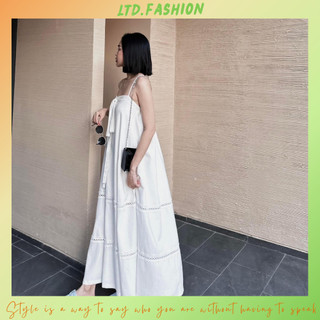 ĐẦM MAXI HAI DÂY CỘT VẢI LINEN - LTD.FASHION - TK3526