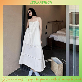 ĐẦM MAXI HAI DÂY CỘT VẢI LINEN - LTD.FASHION - TK3526