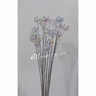 1 bộ hạt nhựa gắn kẽm ( làm nhụy hoa vải voan khổng lồ)
