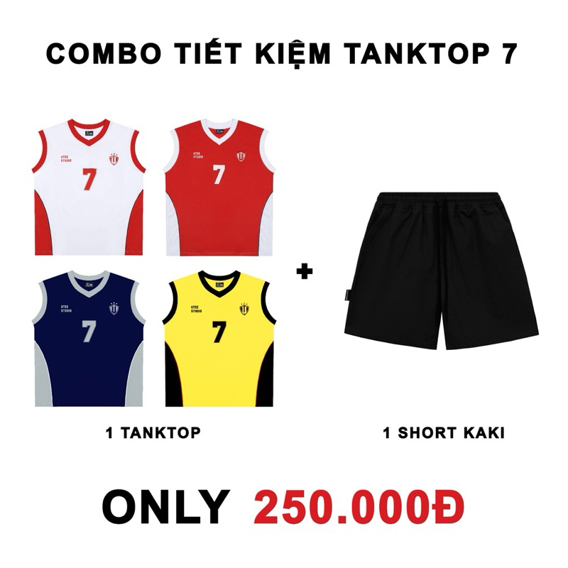 [Sản Phẩm Hè] COMBO ÁO TANKTOP BÓNG ĐÁ/ BÓNG RỔ THỂ THAO Và QUẦN SHORT KAKI Đơn Giản Form Rộng