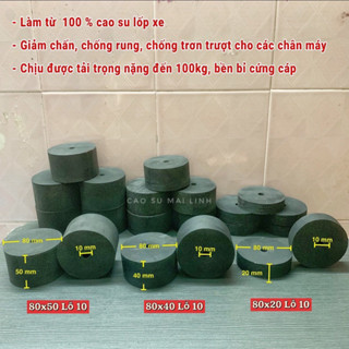 Cao su chống rung đường kính 80 (mm),Cao su cục giảm chấn đường kính, Cao su kê chân máy , chân tủ 80 cao 20- 40- 50(mm)