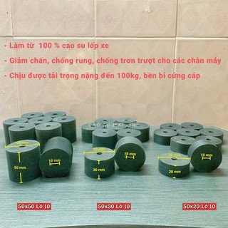Cao su kê chân máy đường kính 50 (mm) , Cao su chống rung ,  Cao su giảm chấn , đường kính 50 cao 20; 30; 50 (mm)