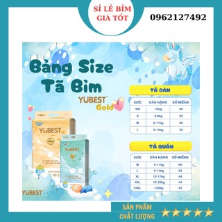 [MẪU MỚI] Tã/Bỉm Quần Yubest Gold Size NB90,S62,M60,L52,XL46