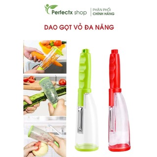 Dao gọt vỏ đa năng, dao gọt có khay đựng vỏ