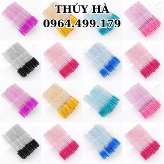 Chổi chải mi Kim Tuyến-Trơn túi 50 cây-10 cây_chuốt mi mascara_dụng cụ nối mi_Thúy Hà Eyelash