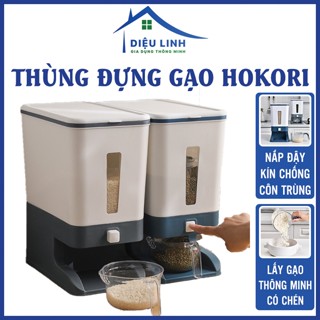  Thùng Đựng Gạo Tiện Ich 10kg Hokori Việt Nhật 5338 Có Cốc Đong Gạo.Nút Bấm Lấy Gạo Dieulinhshop 