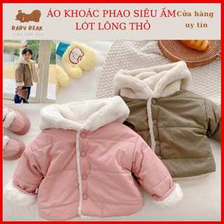 Áo phao áo khoác mũ lót lông tai gấu cho bé 0-4 tuổi cho bé trai bé gái