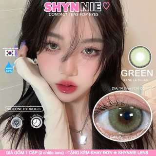 💚(𝗚𝗜𝗔́ 𝟭 𝗖𝗔̣̆𝗣) Lens GREEN Xanh lá giãn 14.2mm tây nhẹ siêu xinh dễ mang tone DOUYIN -  SHYNNIE LENS (Lens Huế) 🐰