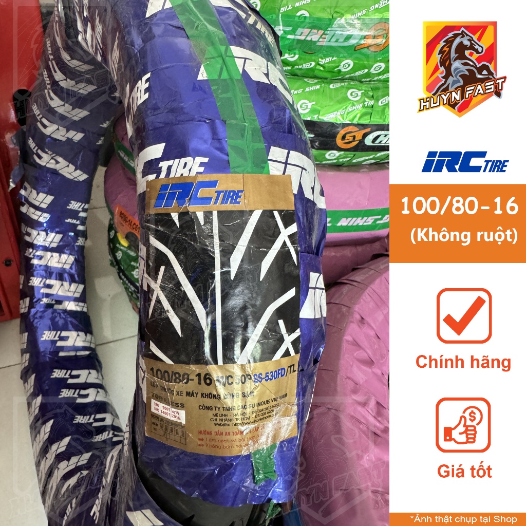 Vỏ Lốp Xe IRC INOUE 100/80-16 TL Không ruột