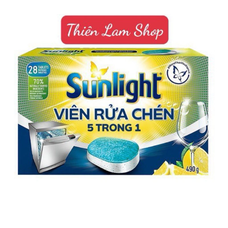 Viên rửa chén bát Sunlight 5 trong 1 dành cho máy rửa chén-Hộp 28 viên