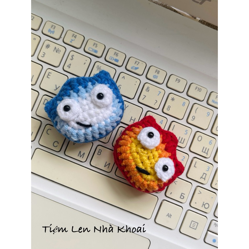 Móc Khoá Calcifer Handmade Howl’s Moving Castle - Tiệm Len Nhà Khoai