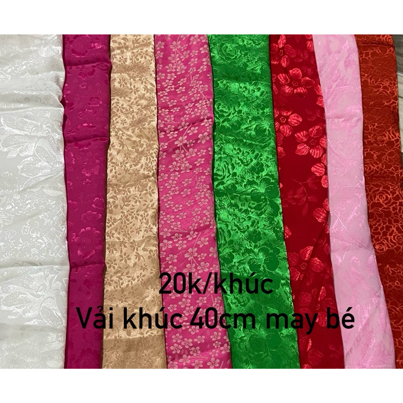 40cm x 1m5 vải gấm lụa may đồ bé bà ba áo dài pha phối thủ công(89)