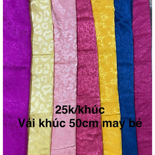 50cm x 1m5 vải lụa gấm may áo dài bà ba yếm cho bé pha phối làm thủ công